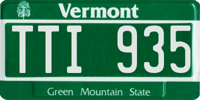 VT license plate TTI935