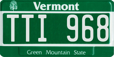 VT license plate TTI968