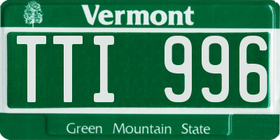 VT license plate TTI996