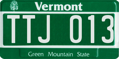 VT license plate TTJ013