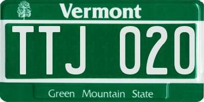 VT license plate TTJ020