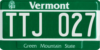 VT license plate TTJ027
