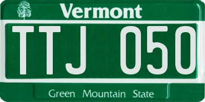 VT license plate TTJ050