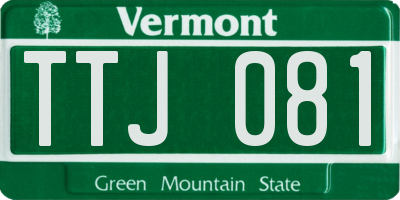 VT license plate TTJ081