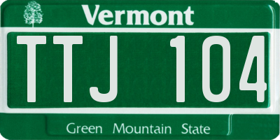 VT license plate TTJ104