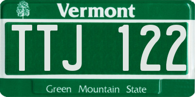 VT license plate TTJ122