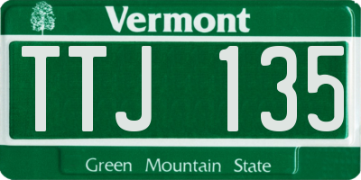 VT license plate TTJ135