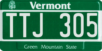 VT license plate TTJ305