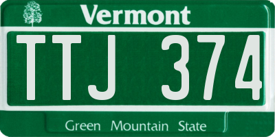 VT license plate TTJ374