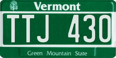 VT license plate TTJ430