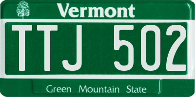 VT license plate TTJ502