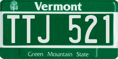 VT license plate TTJ521
