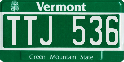 VT license plate TTJ536