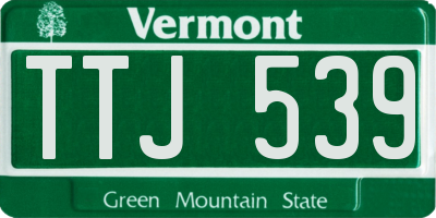 VT license plate TTJ539