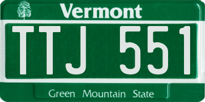 VT license plate TTJ551