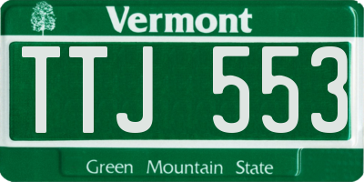 VT license plate TTJ553