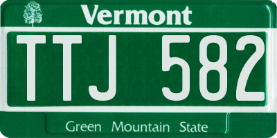VT license plate TTJ582