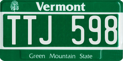 VT license plate TTJ598