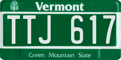 VT license plate TTJ617