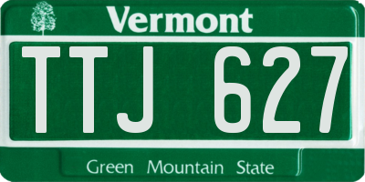 VT license plate TTJ627