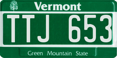 VT license plate TTJ653