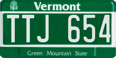 VT license plate TTJ654