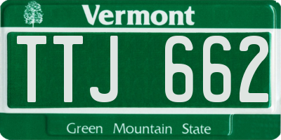 VT license plate TTJ662