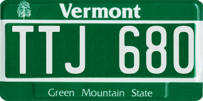 VT license plate TTJ680