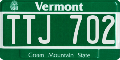 VT license plate TTJ702