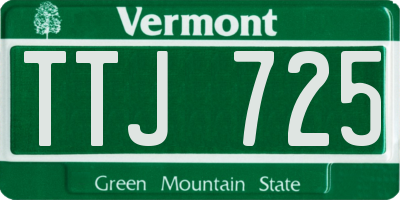VT license plate TTJ725
