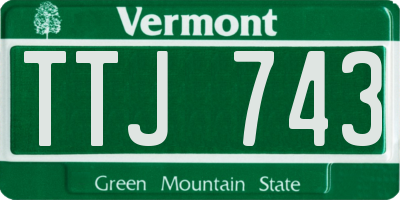 VT license plate TTJ743