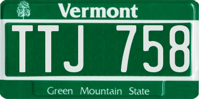 VT license plate TTJ758