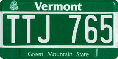 VT license plate TTJ765