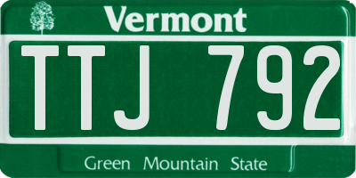 VT license plate TTJ792