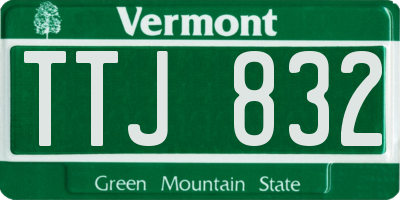 VT license plate TTJ832
