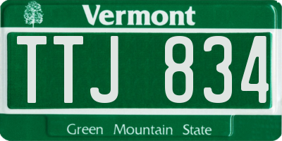 VT license plate TTJ834