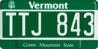 VT license plate TTJ843