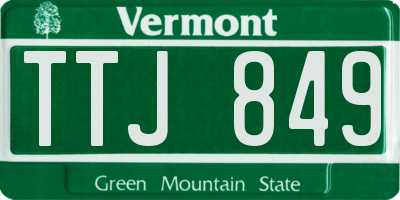 VT license plate TTJ849