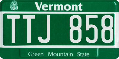 VT license plate TTJ858
