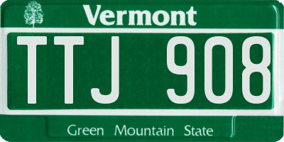 VT license plate TTJ908