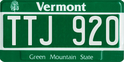 VT license plate TTJ920