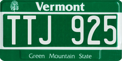 VT license plate TTJ925