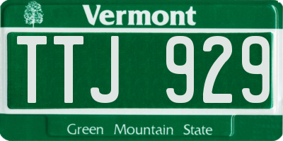VT license plate TTJ929