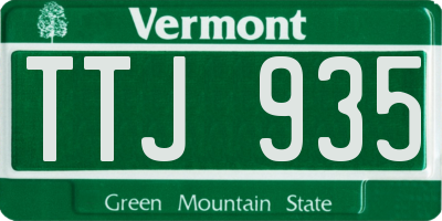 VT license plate TTJ935