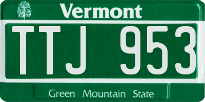 VT license plate TTJ953