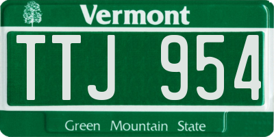 VT license plate TTJ954