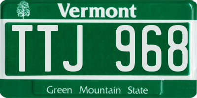 VT license plate TTJ968