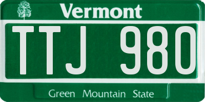 VT license plate TTJ980
