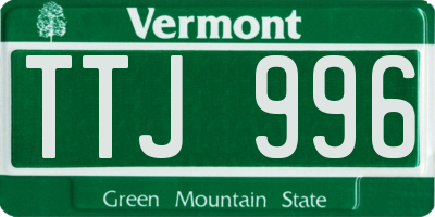 VT license plate TTJ996