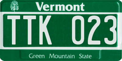 VT license plate TTK023